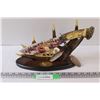 Image 1 : Caribou/Elk Bone & Knife Decor - 10" x 7"