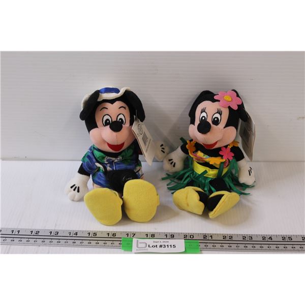 (2) Disney's Mickey & Minnie Mouse on Vacation Beanies