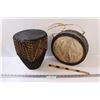 Image 1 : (2) Tribal Drums w/Drum Stick