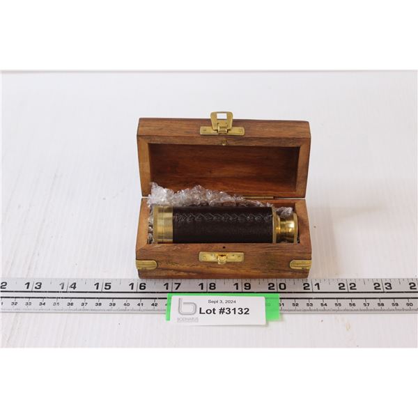 Brass Spyglass w/Wooden Case