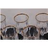 Image 5 : (8) Crystal Wine Glass w/Gold Rims