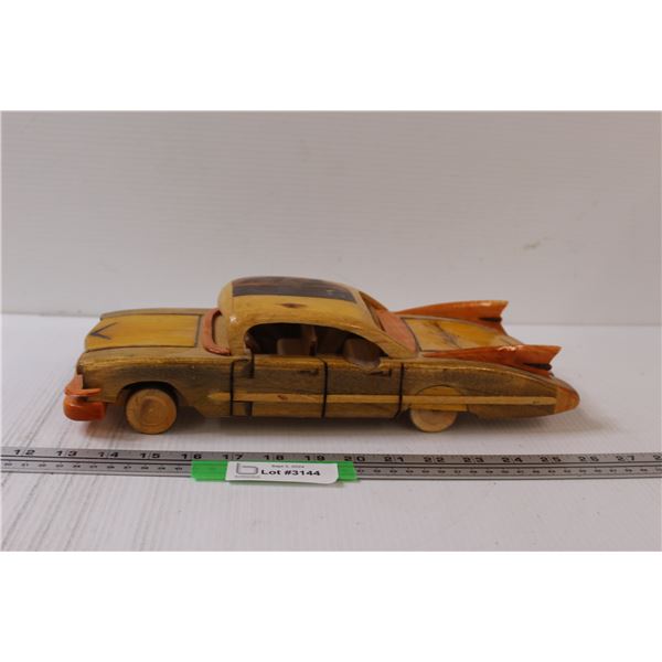 Hand-Carved 1959 Cadillac Car from Cuba - 14" Long