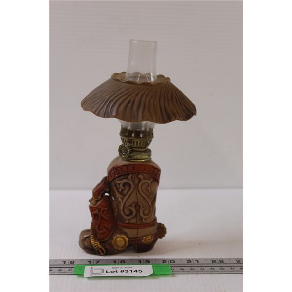 Cowboy/Western Oil Lamp - 8.5" Tall