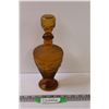 Image 1 : Vintage Amber Glass Decanter - 10.5" Tall