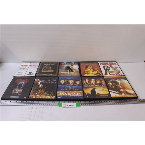 (10) DVDs: Seabiscuit, Wedding Crashers, Rock Star, Black Hawk Down, Misc.