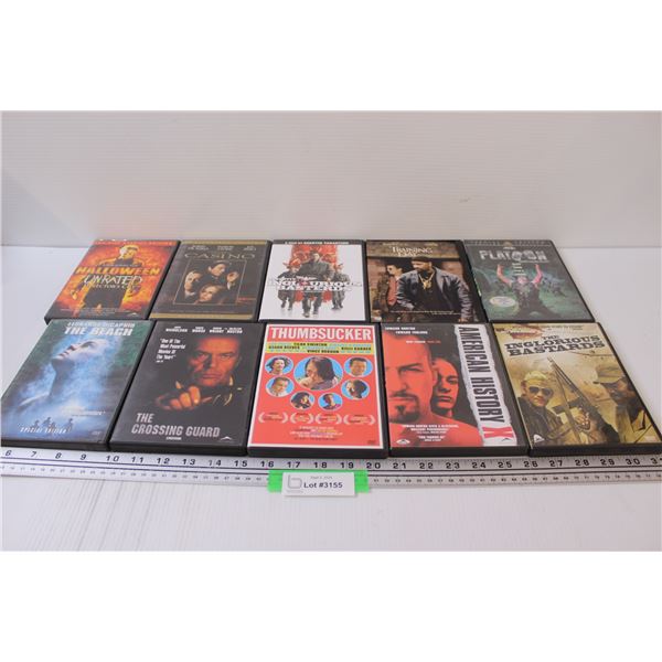 (10) DVDs: Casino, Inglourious Basterds, American History X, Platoon, Halloween, Misc.