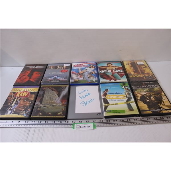 (10) DVDs: The Omen, Monty Python, Nacho Libre, Jeff Foxworthy, Garrison, Basic, Misc.