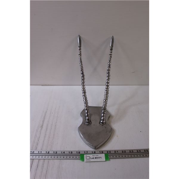 Metal Horn Wall Art - 13" Long