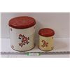 Image 1 : (2) Vintage Metal Decoware Canisters - Some Wear