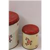 Image 3 : (2) Vintage Metal Decoware Canisters - Some Wear