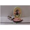 Image 1 : Vintage Lady's Tray & Ashtray(Legs Have Some Repair), Flamingo Mirror