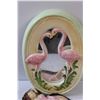 Image 6 : Vintage Lady's Tray & Ashtray(Legs Have Some Repair), Flamingo Mirror