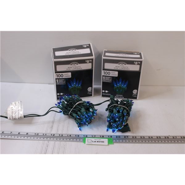 (2) Blue Christmas Light Packages (Appear New) - Works