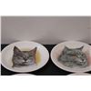 Image 2 : (4) Wood & Sons Cat Decorative Plates, Blue Ashtray, Hallcraft Tea cup Set