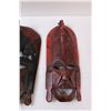 Image 3 : (2) African Wooden Masks - 13"