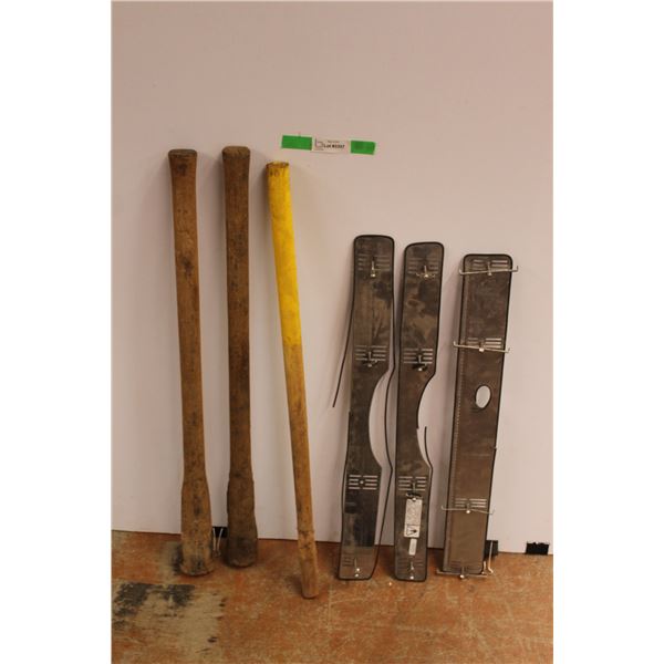 * (3) Wooden Pick Handles 37'' and (3) Grill Inserts
