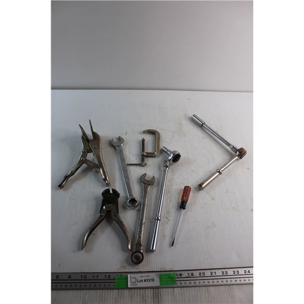 (2) Ratchet Wrenches, Screwdriver and Assorted Tools