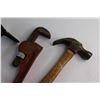Image 2 : Hammer, Manual Vintage Drill, Adjustable Wrench and Pump