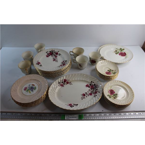 Partial Set of Ridgway "fragrance" China and (6) Aynsley Salad Plates