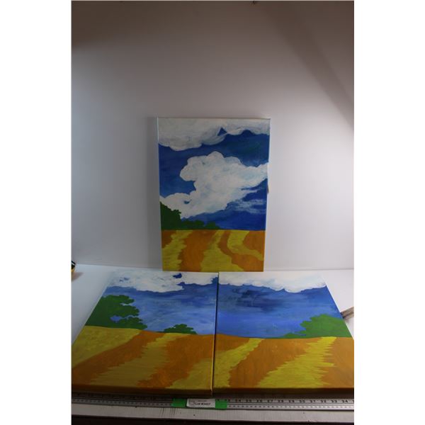 (3) Saskatchewan Landscape Paintings 24'' x 15''
