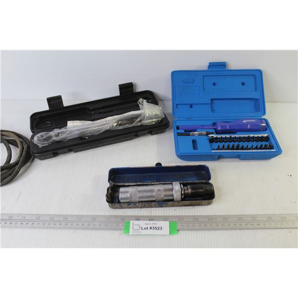 1/4" Torque Wrench - Screw Driver Bit Set - Sm Extension Cord - Hand Impact Driver