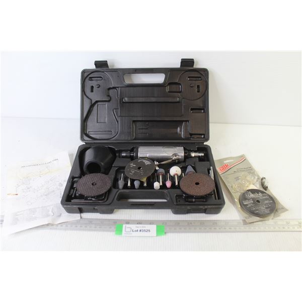 Air Die Grinder Cut Off Tool w/Tip Set in Case (untested)