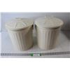 Image 1 : (2) Metal Storage Bins - Labeled Sugar and Flour