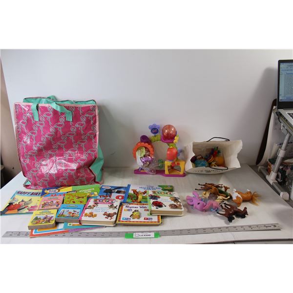 Assorted Balls, Assorted Toy Animals, Littlest Pet Shop Toy, Flamingo Bag with Zipper, Assorted Kids
