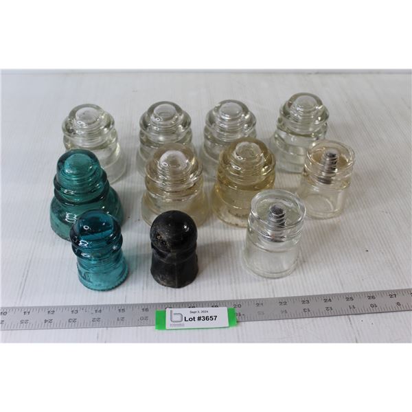 (11) Various Glass Insulators: Dominion, Hemingray