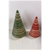 Image 2 : (4) Christmas Holiday Rugs/Mats, (2) Christmas Tree Cones, Reindeer Decoration, Wooden Homemade Chri