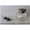 Image 1 : (2) Metal Snail Candle Holders, Glass Lantern