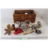 Image 1 : Assorted Wooden Pinecones Decorations and Various Christmas Holiday Decorations