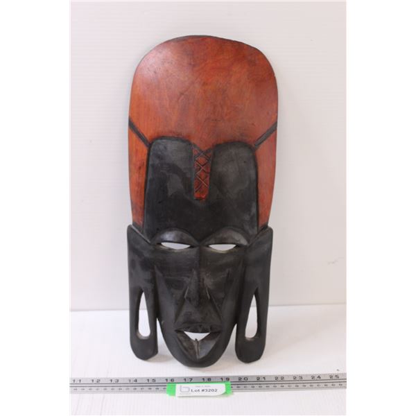African Wooden Mask - 18" x 8"