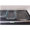 Image 1 : (3) Glass Baking Pans: (2) Pyrex & (1) Anchor Hocking