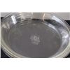 Image 2 : (7) Pie Plates: (3) Rose Glass PYREX (3) Clear Glass PYREX (Sizes 25 cm & 23cm), & (1) Small Clear