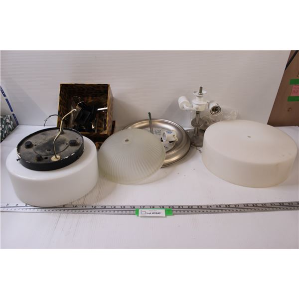 (3) Ceiling Light Fixtures - Untested & Assorted Hardware