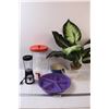 Image 1 : Faux Tropical Plant, Blender, Divided Serving Tray, Gravy Boat, Juice Dispenser, Bowl