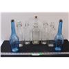 Image 1 : (5) Clear Glass Bottles & (2) Blue Glass Bottles