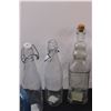 Image 3 : (5) Clear Glass Bottles & (2) Blue Glass Bottles