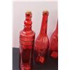 Image 2 : (5) Red Glass Bottles