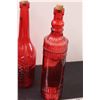 Image 4 : (5) Red Glass Bottles