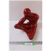 Image 1 : Red Man Thinking Statue - 11" x 9"