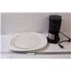 Image 1 : Cuisinart Mini Coffee Brewer, White Serving Tray & Microwave Glass Plate