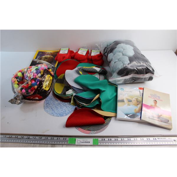 National Geographic Book, (3) Kids Gloves, Assorted Patches and Items