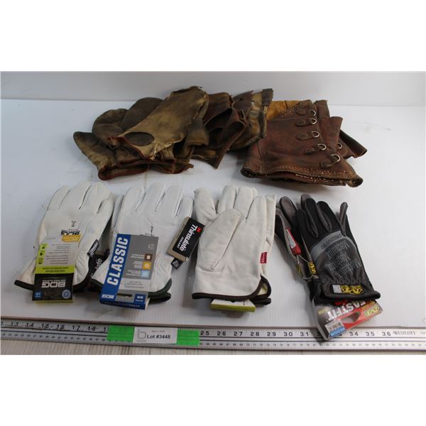 (4) Assorted Pairs of Driver Gloves and Scrap Leather