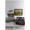 Image 1 : Framed Lake House Picture 13'' x 11'', AudioWox Car Radio, Ice Creamer and Metal Storage Box