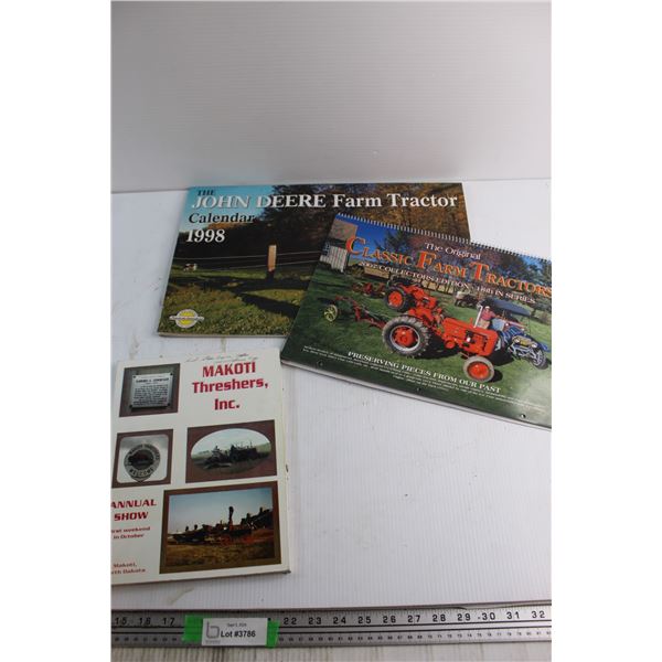 (2) John Deere and Classic Tractor Calendars and Annual Show Makoti Tractor Book