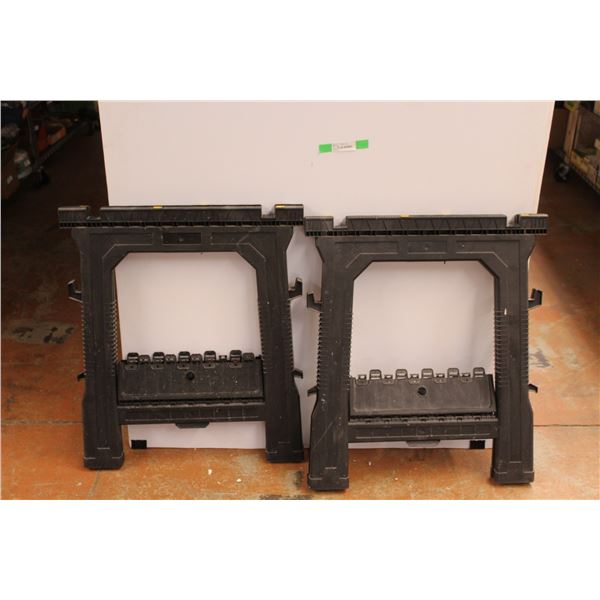 *(2) Stanley Folding Sawhorses