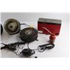Image 3 : (3) Electric Fans, Electric Car Thermos, Mini Oil Can and 150 PSI Air Compressor