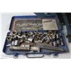 Image 2 : Fold Out Tool Box w/ Contents - Partial Socket Set - Sm Chipping Hammer & Rods